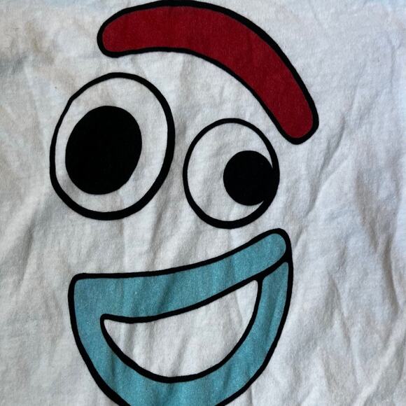 Disney Pixar Girl's 7/8 Toy Story 4 Big Face Smiling Forky Graphic T-shirt - Picture 2 of 3